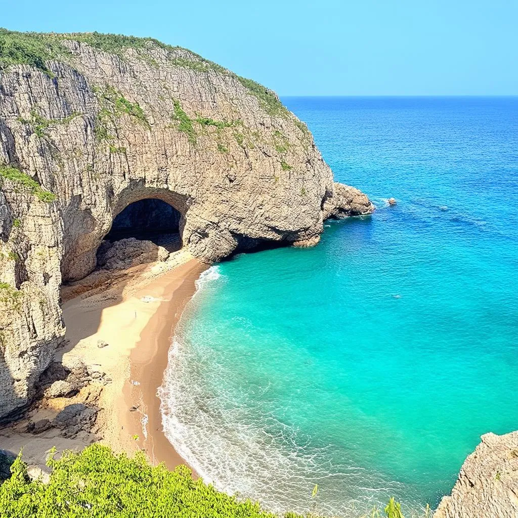 rugged cliffs, turquoise water, stunning views